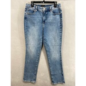 Talbots Jeans Womens 10P Petite Straight Leg Carolina Wash Stretch Blue